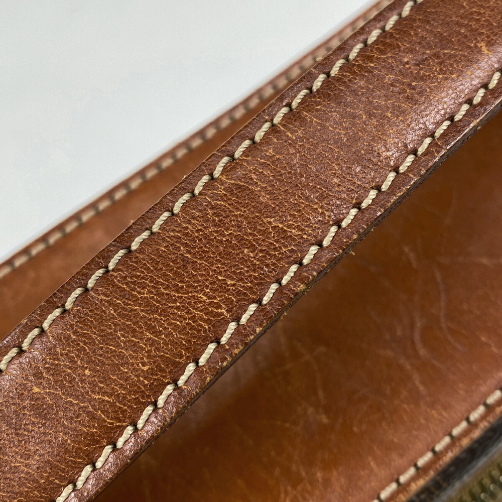Celine Macadam Vanity Bag Handbag Makeup Clutch Canvas Brown - Picture 5 of 6